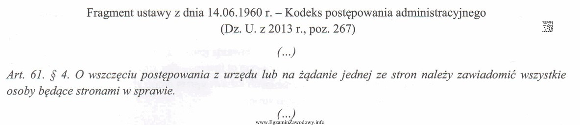 Którą zasadę postępowania administracyjnego realizuje przytoczony przepis Kodeksu 