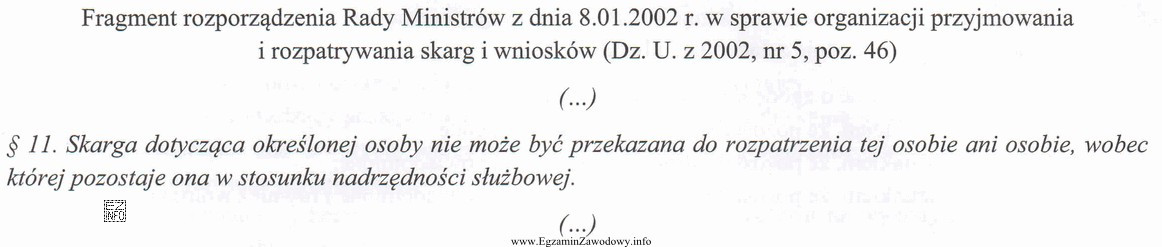 Została złożona skarga na zastępcę kierownika 