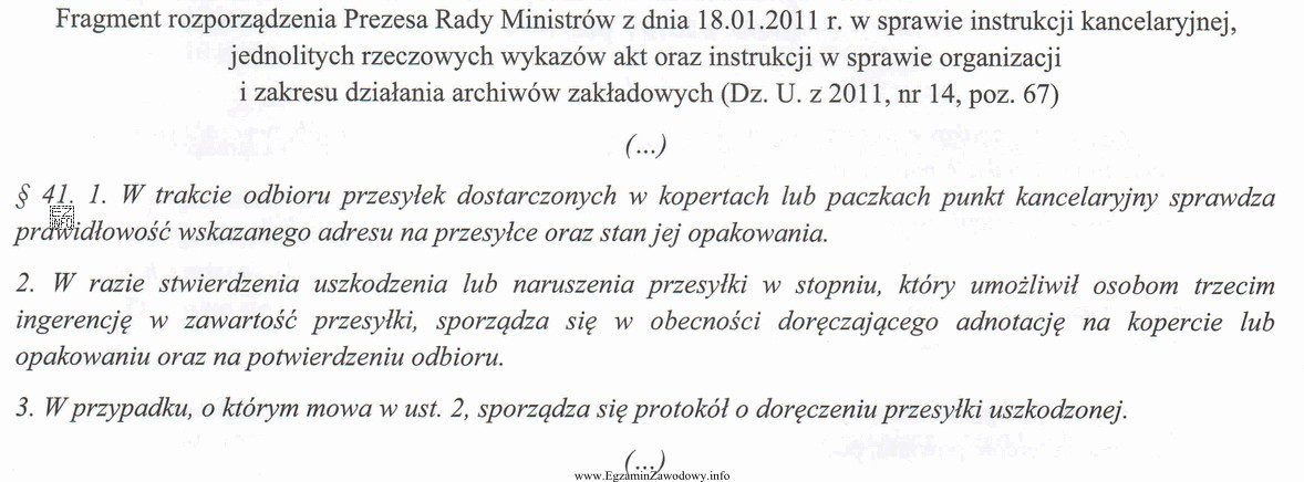 Z przytoczonych przepisów rozporządzenia wynika, że w razie 