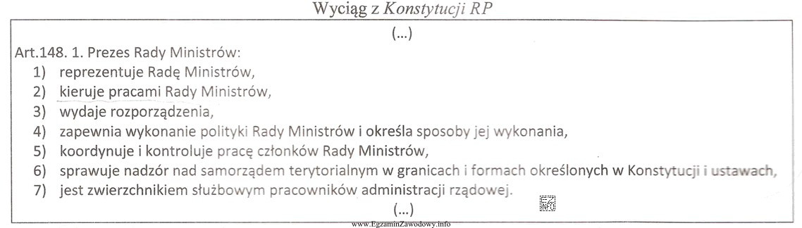 W świetle powołanego przepisu Konstytucji RP do kompetencji Prezesa 
