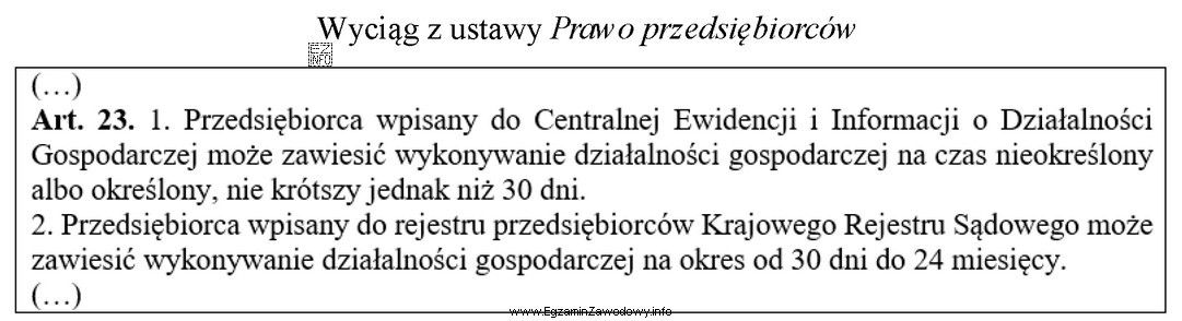 Który przedsiębiorca, zgodnie z przytoczonym przepisem, może 