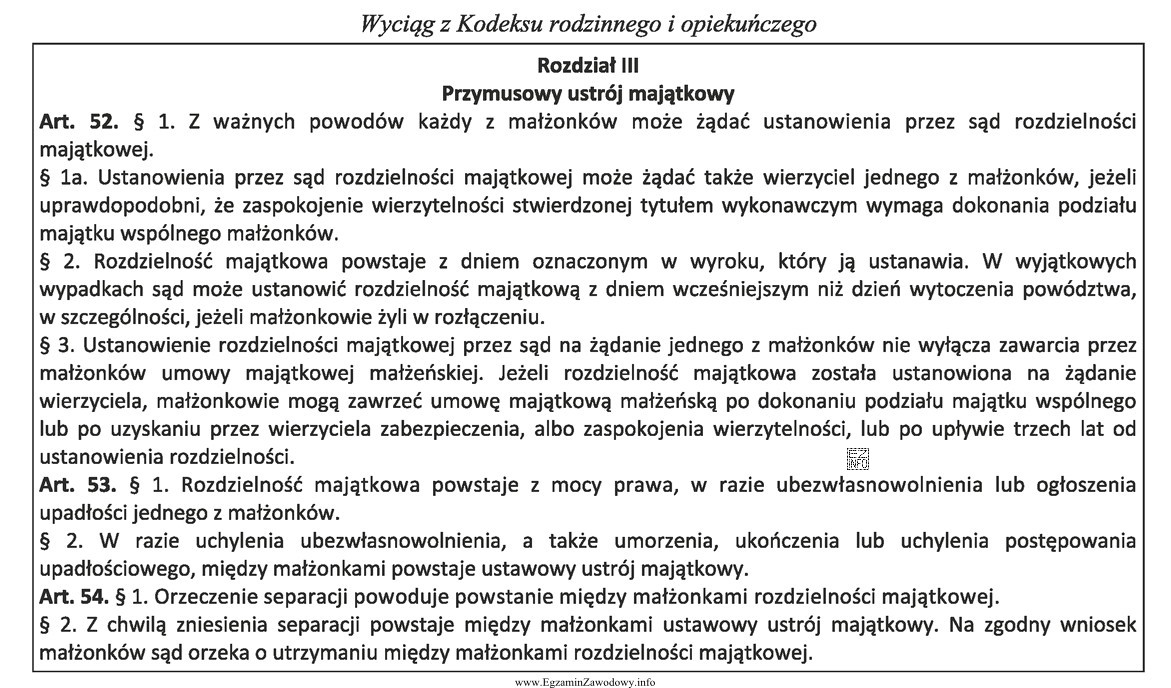 W razie ogłoszenia upadłości jednego z małż