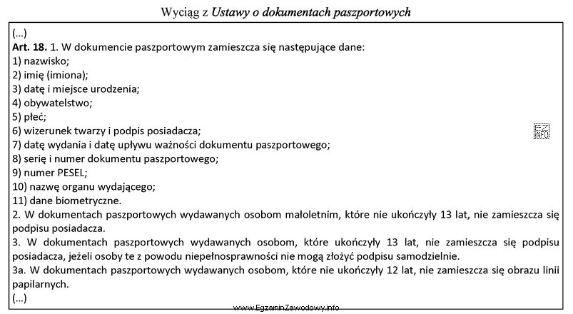 Na podstawie przytoczonego przepisu wskaż, które spośród 