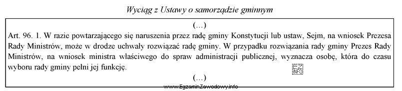 Na podstawie przytoczonego przepisu ustal, który z wymienionych organó