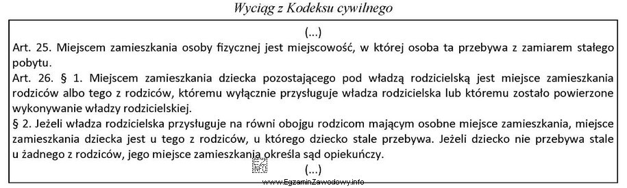 Małoletnia Dagmara urodzona i zameldowana w Krakowie, po rozwodzie 