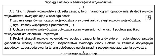 Zgodnie z zamieszczonym wyciągiem z ustawy, samorząd wojewó