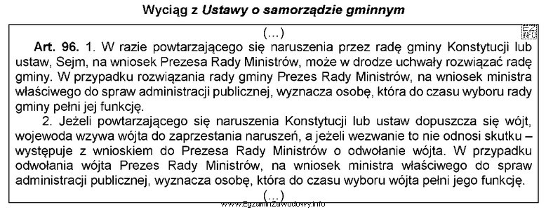 Na podstawie przytoczonego przepisu ustal, który z wymienionych organó