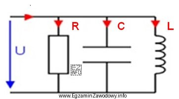 W przedstawionym obwodzie elektrycznym kondensator oznaczony jest symbolem