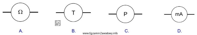 Którym symbolem graficznym oznacza się na schematach stosowanych w 