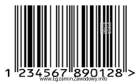 Na rysunku przedstawiono kod kreskowy