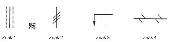 Który znak umowny stosowany w krawiectwie miarowym kreślony 