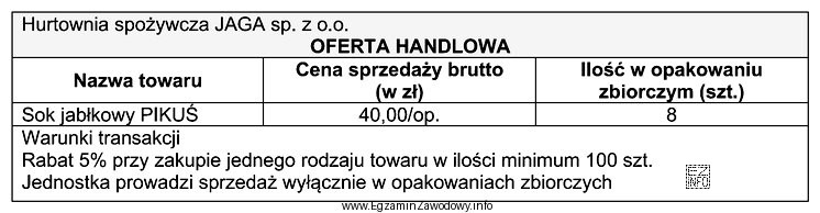 Jaką minimalną ilość towaru z oferty handlowej musi zamówić 