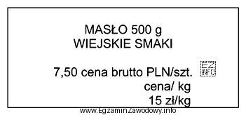 Którą informację powinien przekazać sprzedawca klientowi, zainteresowanemu zakupem towaru 