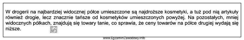 Którą zasadę prezentacji towarów przestawia zamieszczony opis?