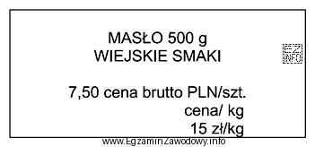 Jaką informację powinien przekazać sprzedawca klientowi, zainteresowanemu zakupem towaru przedstawionego 