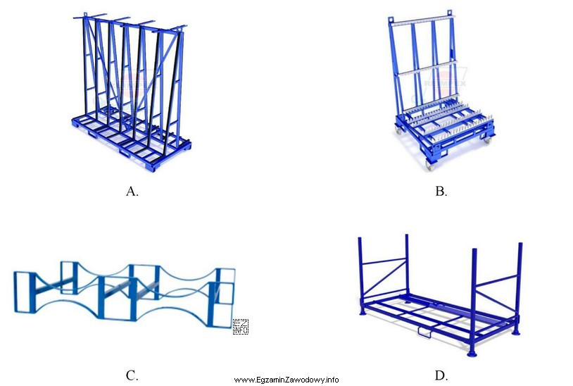 Na którym rysunku przedstawiono stojak do składowania towaru 