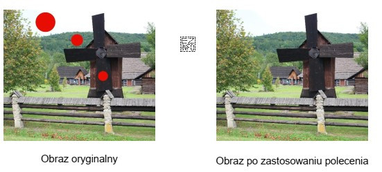 W celu wyeliminowania czerwonych kropek widocznych na zdjęciu należ