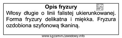 Zamieszczony opis dotyczy fryzury zaprojektowanej jako forma w stylu