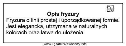 Przedstawiony opis dotyczy fryzury zaprojektowanej w stylu