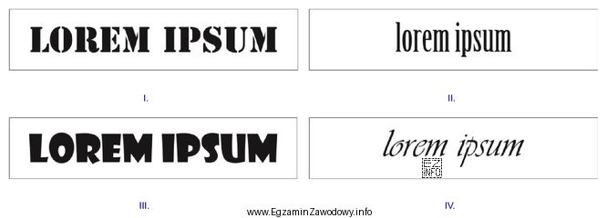Na którym rysunku przedstawiono bezszeryfowy krój pisma dedykowany 
