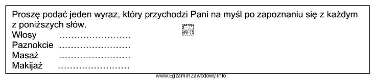 Który rodzaj testu otrzymała klientka salonu urody, podczas 