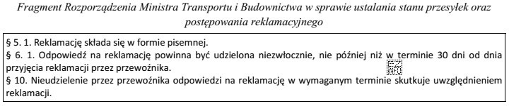Pozostawienie reklamacji bez odpowiedzi po upływie 30 dni od dnia 