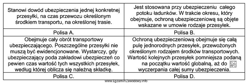 Wskaż polisę odpisową CARGO.