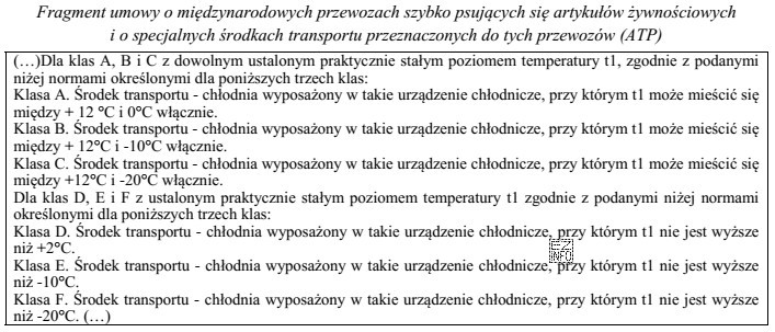 Na podstawie zamieszczonego fragmentu umowy, określ klasy środków 