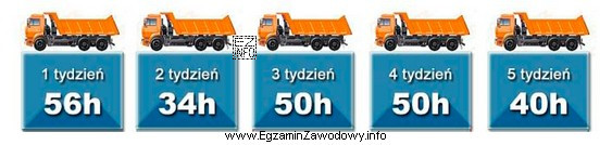 Zgodnie z przepisami tygodniowy czas prowadzenia pojazdu nie może 