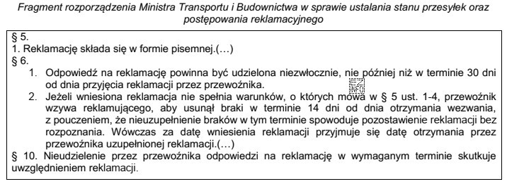 Nadawca ładunku 4 stycznia 2021 r. złożył u przewoźnika 