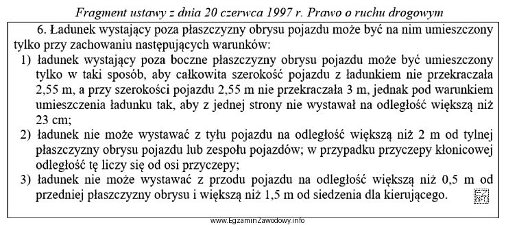 Z przedstawionego fragmentu ustawy Prawo o ruchu drogowym wynika, że 