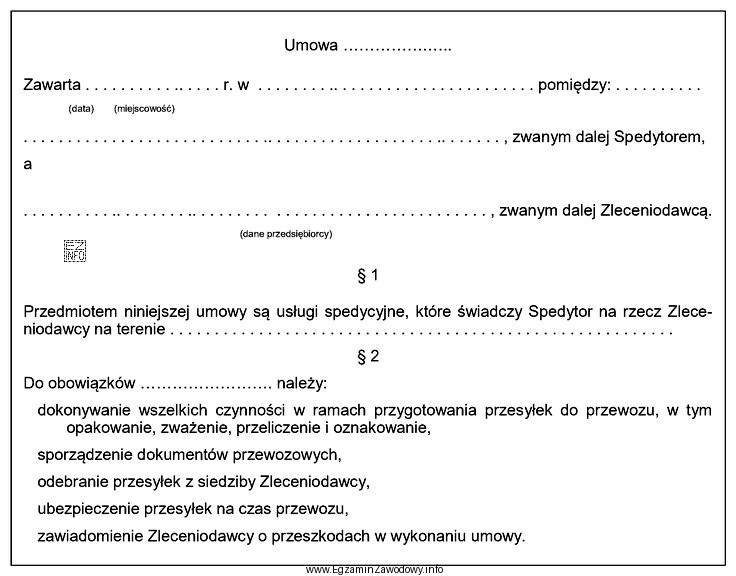 Przedstawionym fragmentem dokumentu jest umowa