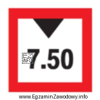 Przedstawiony na rysunku znak, określający na rzekach o 