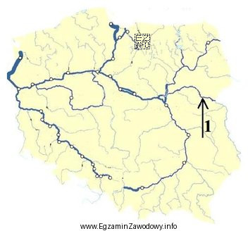 Cyfrą 1 na mapie oznaczono rzekę
