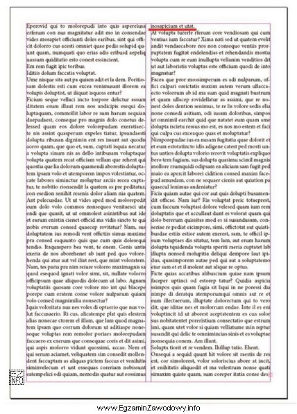 Błędem podczas składania tekstów publikacji, zaznaczonym czerwoną 
