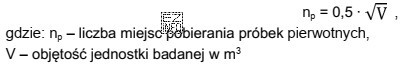 Określ liczbę miejsc pobierania próbek pierwotnych superfosfatu pojedynczego 