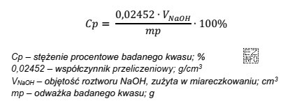 W celu sprawdzenia stężenia kwasu siarkowego(VI) odważono 1 