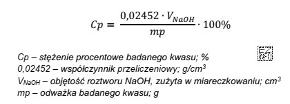 W celu sprawdzenia stężenia kwasu siarkowego(VI) odważono 1 