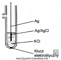 Na rysunku przedstawiony jest schemat elektrody