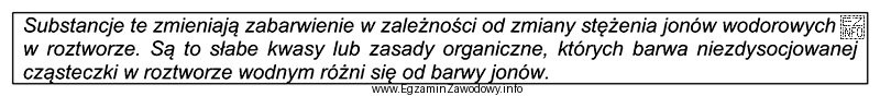 Zamieszczony opis definiuje wskaźniki stosowane w miareczkowaniu