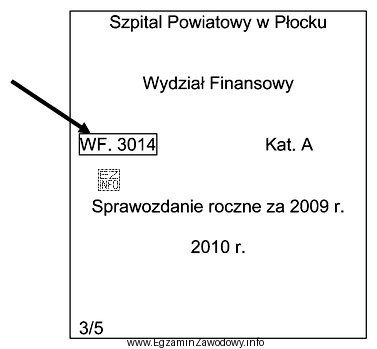 Na zamieszczonym opisie teczki aktowej element zaznaczony strzałką, to