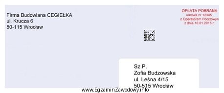 Analizując zamieszczoną przesyłkę można stwierdzić, że