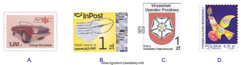 Który rysunek przedstawia znaczek pocztowy operatora wyznaczonego?