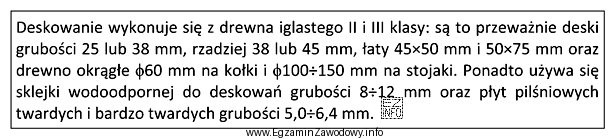 Określ, na podstawie przedstawionego opisu, jakiej grubości sklejkę 