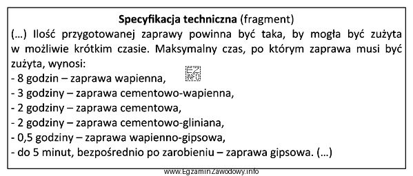 Zgodnie z przedstawionym fragmentem specyfikacji technicznej maksymalny czas, po któ