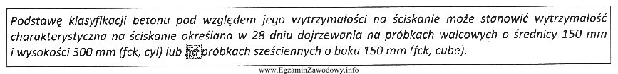 Na podstawie fragmentu opisu z normy PN-EN 206-1 