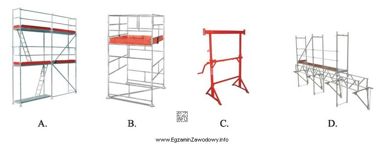 Na którym rysunku przedstawiono rusztowanie kozłowe regulowane?