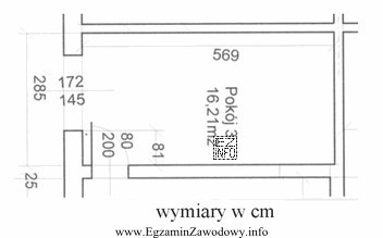 Odczytaj z rysunku grubość ściany, w której 