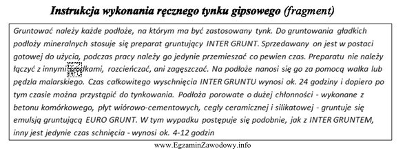 Zgodnie z przedstawioną instrukcją preparat INTER GRUNT należy przed 