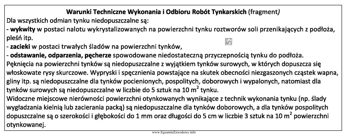 Korzystając z Warunków Technicznych Wykonania i Odbioru Robó